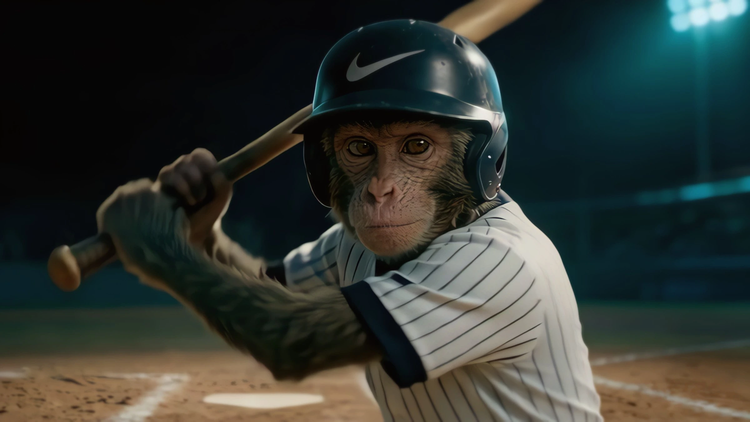 A monkey baseball batter