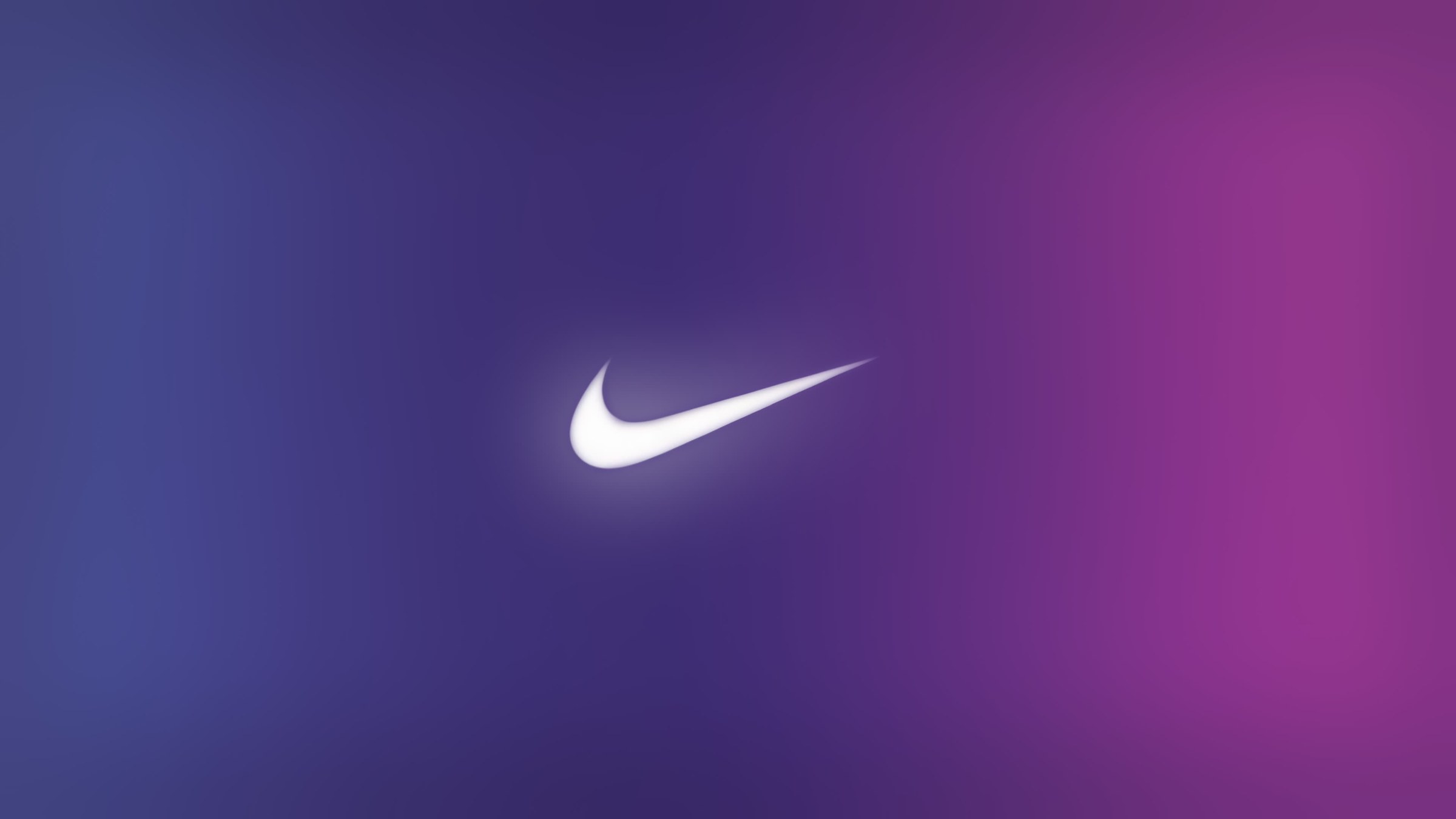 A white Nike mark on a purple gradient